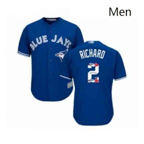 Mens Toronto Blue Jays 2 Clayton Richard Authentic Blue Team Logo Fashion Baseball Jersey